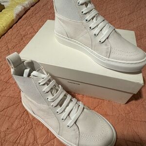 Thakoon White Elastic Pull-On High Top Sneakers EU 37